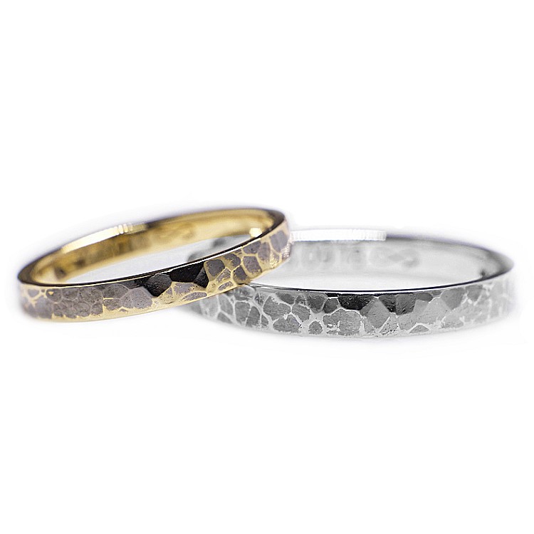 Wedding rings v1292 in Gold or Platinum Patina Timpului model