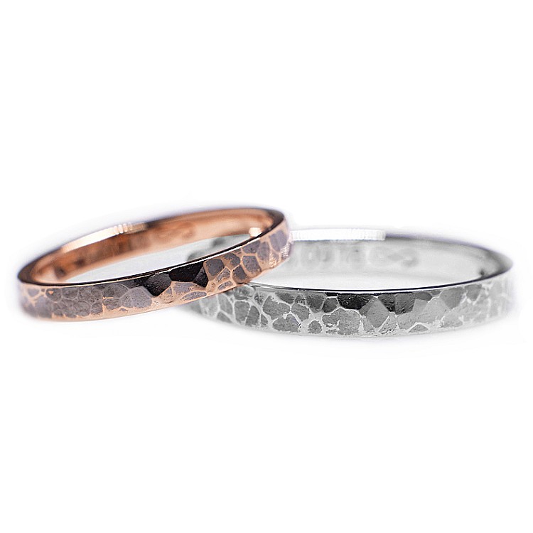 Wedding rings v1292 in Gold or Platinum Patina Timpului model