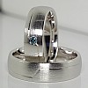 Wedding rings v130 in Gold or Platinum with Blue Diamond