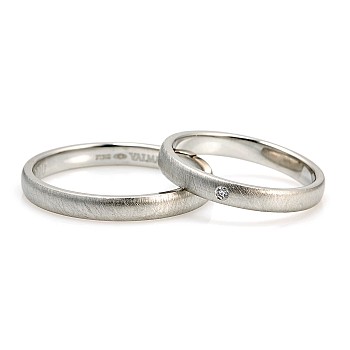 Wedding rings v134.2 in Gold or Platinum with Diamond and Ice Matte Finish