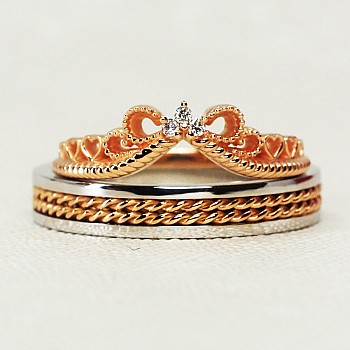 Vintage v1520 gold wedding rings with manual braiding