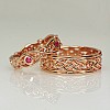 Wedding rings Celtic Model v1542rb in Gold or Platinum with Rubies