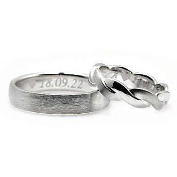 Wedding rings v1556 in Gold or Platinum Braided Model