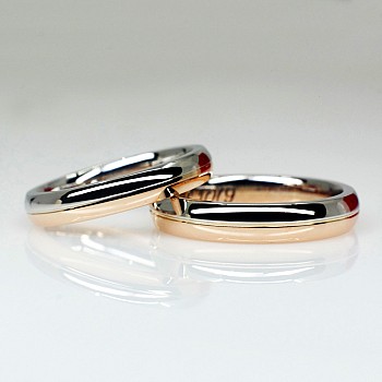 Wedding rings v1560 in two colors of gold or platinum