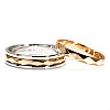 Stress-Relief Faceted Wedding Rings made of Gold or Platinum v1568v2