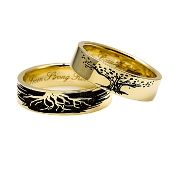 Wedding rings v1601 in Gold or Platinum Tree of Life Model