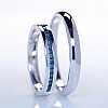 Wedding rings v163 in Gold or Platinum with Blue Diamonds