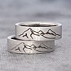 Wedding rings v166 with Mountain Landscape in Gold or Platinum