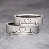 Wedding rings v168 in Gold or Platinum with EKG Pattern