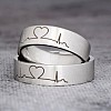 Wedding rings v168 in Gold or Platinum with EKG Pattern