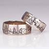 Wedding rings v1680 with Landscape in Gold or Platinum