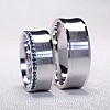 Barcuta v170 Gold or Platinum Wedding Rings with Blue Diamonds