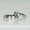 Classic Wedding Bands with Bevelled Edges v1771 in Gold or Platinum with Diamonds