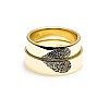 Personalized Gold or Platinum Wedding Rings v1836 with Heart-Shaped Imprints