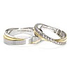 Bicolor Wedding Rings in Gold or Platinum with Natural Diamonds v200