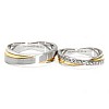 Bicolor Wedding Rings in Gold or Platinum with Natural Diamonds v200