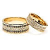 Wedding rings v225.1 in Gold or Platinum with Colorless and Black Diamonds