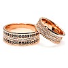 Wedding rings v225.1 in Gold or Platinum with Colorless and Black Diamonds