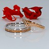 Vintage v226 gold wedding rings with double manual braiding