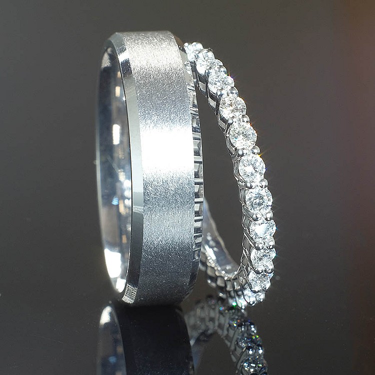 Platinum and Diamond Wedding Rings vp227