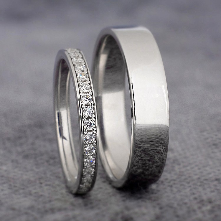 Platinum and Diamond Wedding Rings vp230