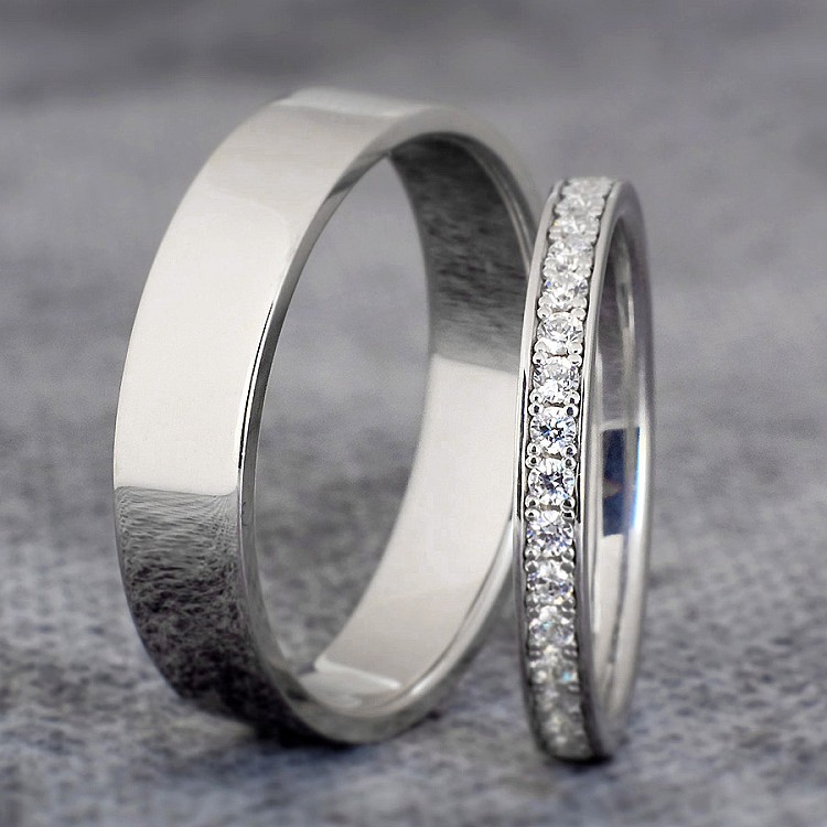 Platinum and Diamond Wedding Rings vp230