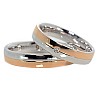 Wedding rings v258 in White and Yellow Gold with Diamond