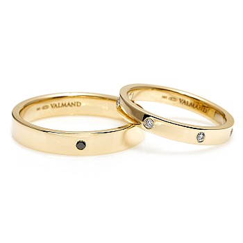 Wedding rings v2979didn in Gold or Platinum with Diamonds