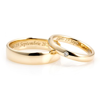 Wedding rings v352.1 in Gold or Platinum with Diamond