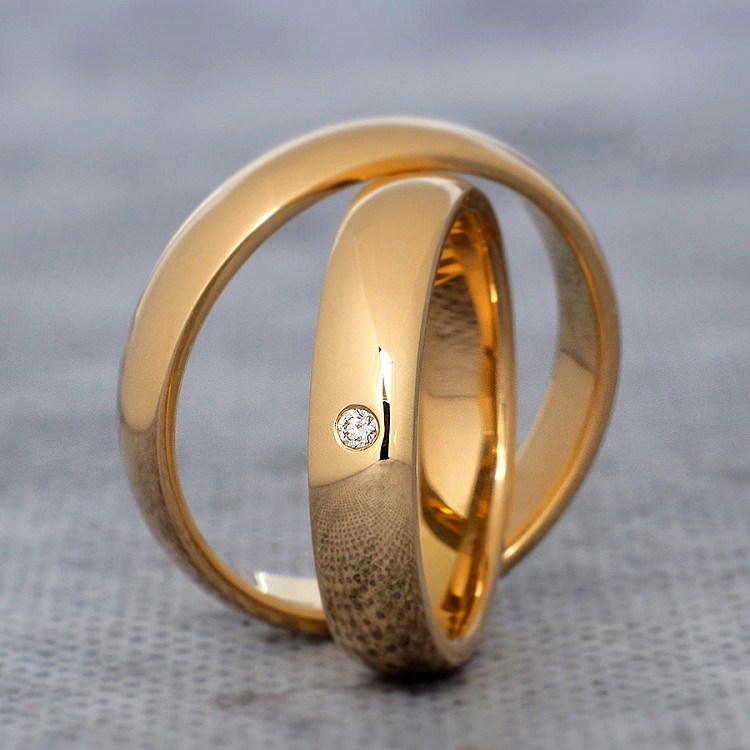 Wedding rings v352 in Gold or Platinum with Diamond