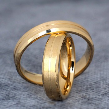 Wedding rings v357 in Gold or Platinum with Beveled Edges