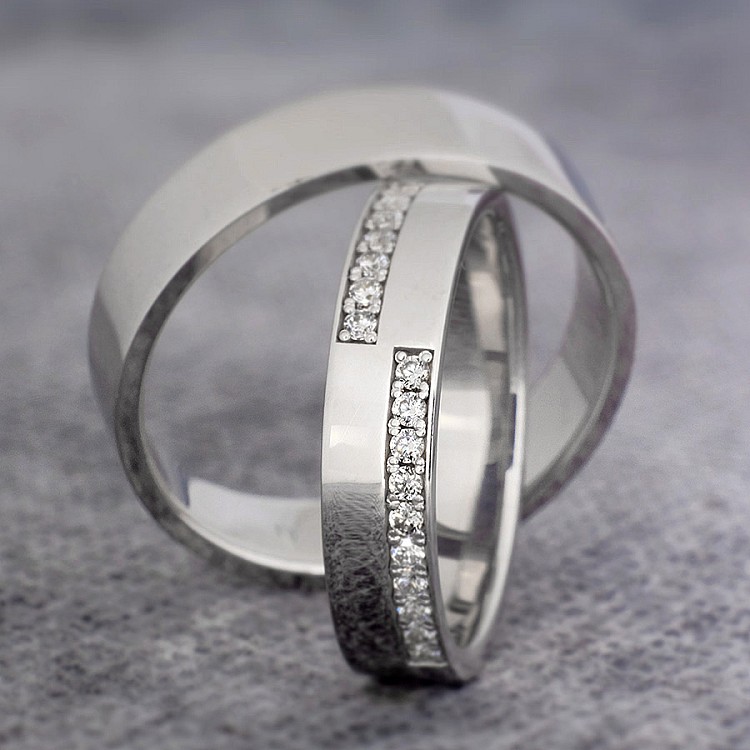 Platinum and Diamond Wedding Rings vp359