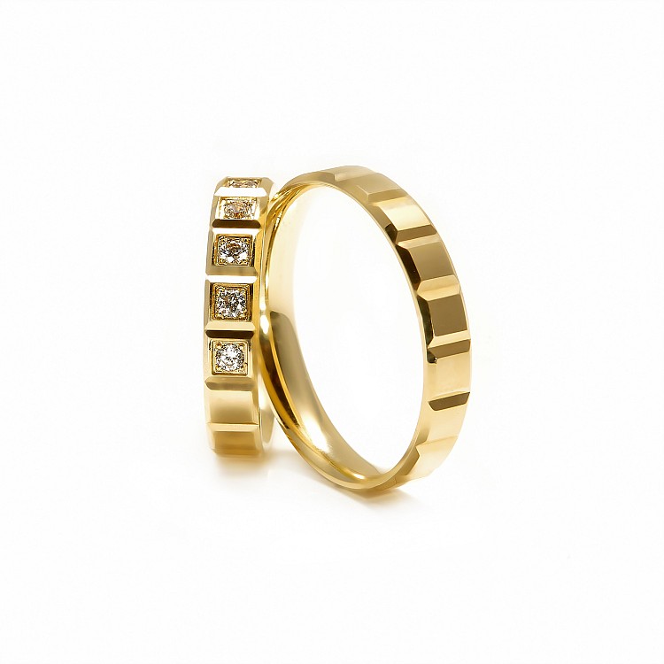 Chopard model wedding rings in Gold with colorless Diamonds v3819