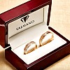 Wedding rings from Gold or Platinum with Laser pattern and Diamonds v4084