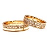 Wedding rings from Gold or Platinum with Laser pattern and Diamonds v4084