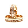 Wedding rings from Gold or Platinum with Laser pattern and Diamonds v4084