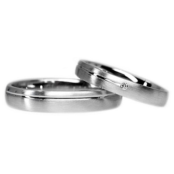 Wedding rings v437 in Gold or Platinum with Diamond