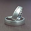 Wedding rings v4371 in Gold or Platinum with Diamond and Matt Sandblasted Finish