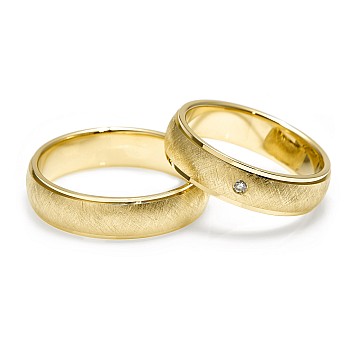 Wedding rings v840 in Gold with Diamond