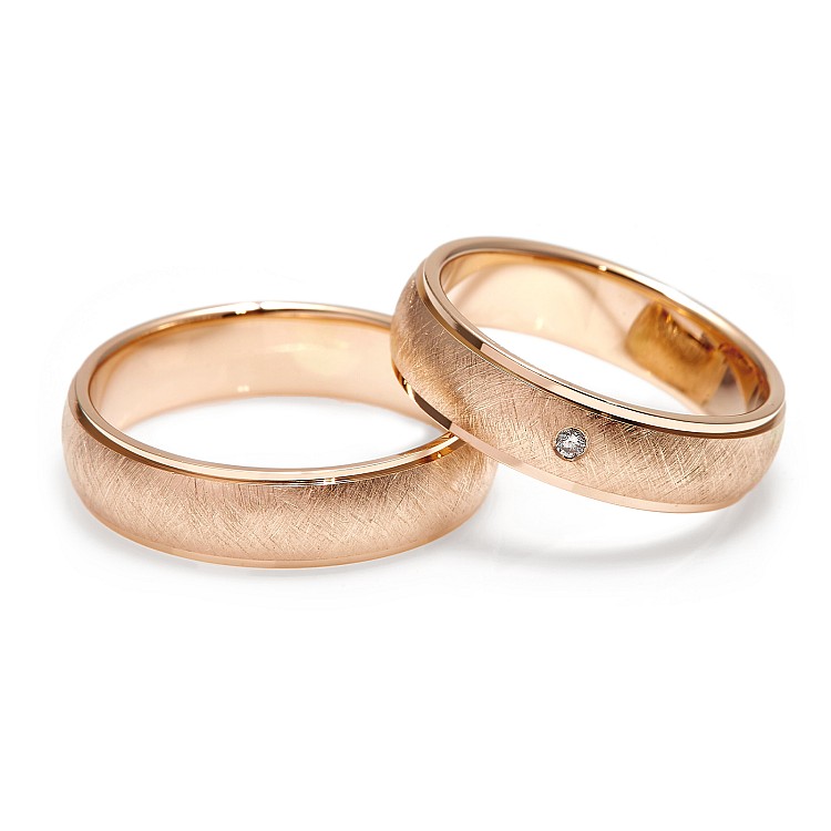 Wedding rings v840 in Gold with Diamond