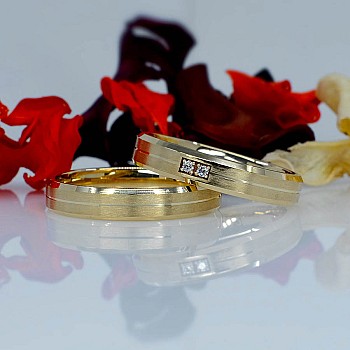 Wedding rings v841 in Gold or Platinum with Diamonds