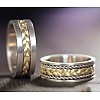 Wedding rings v910 in Yellow and White Gold