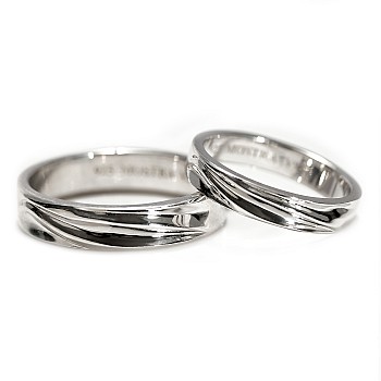 Wedding rings Waves model made of Gold or Platinum v937