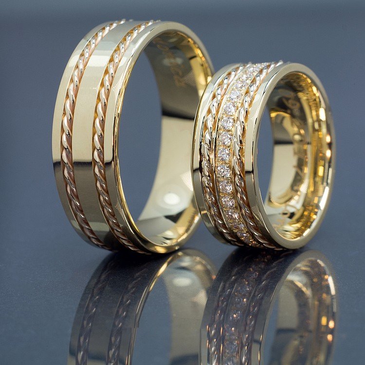 V975 Gold Diamond Wedding Rings