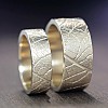 Wedding rings v983 in Gold or Platinum with Pattern Inspired by Nature